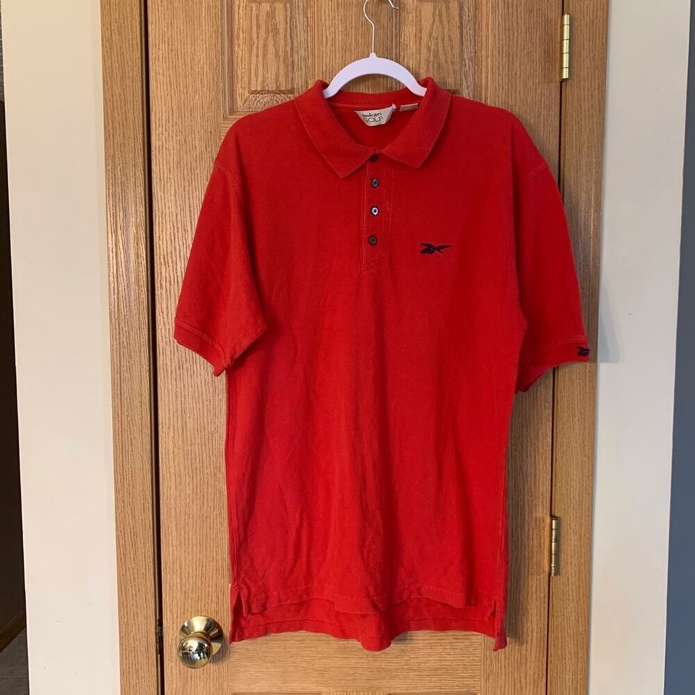 Reebok Logo Golf Polo Shirt Sz M Vtg